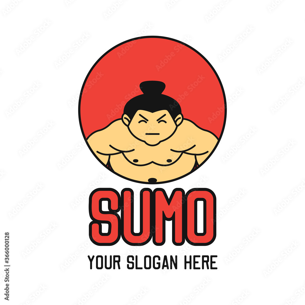 sumo icon with text space for your slogan tag line, vector illustration