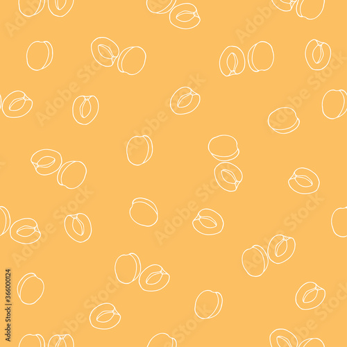 Seamless apricot pattern. Vector illustration.