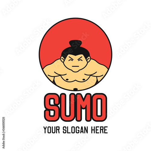 sumo icon with text space for your slogan tag line, vector illustration