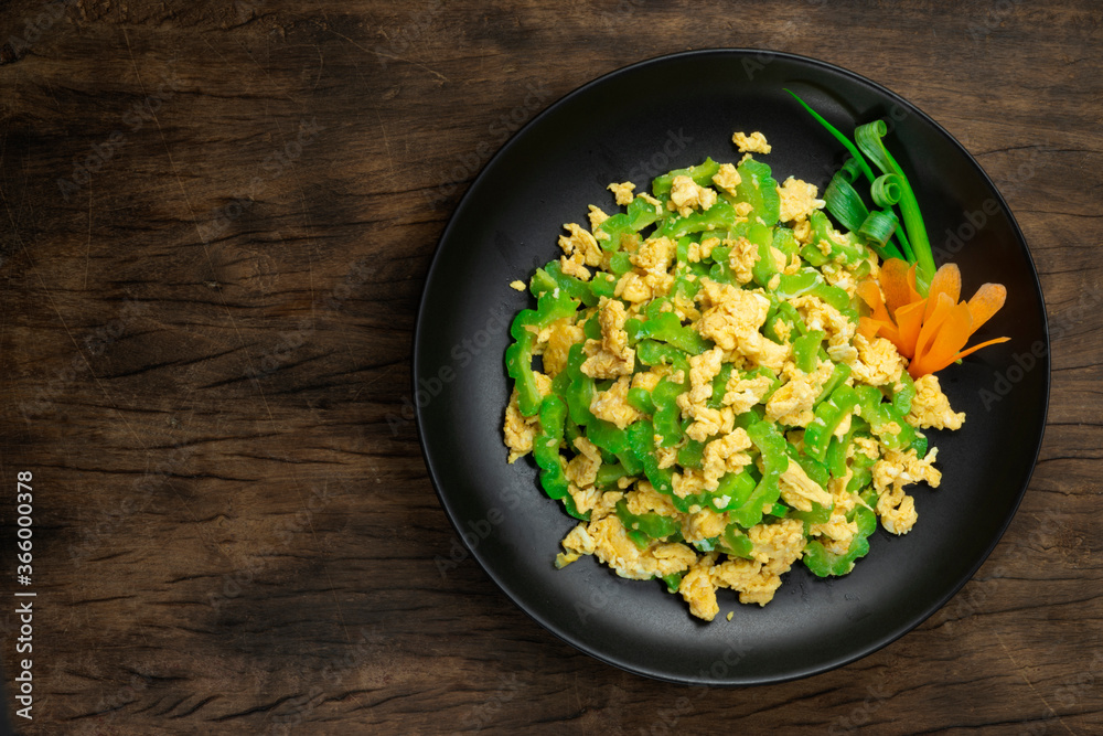 Bitter Gourd Stir Fried with Eggs (Bitter Melon) cooked easy dish with Healthy Benefits Asian Food Bitter Gourd Stir Fried with Eggs (Bitter Melon) cooked easy dish with Healthy Benefits Asian Food