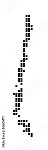 Chile map. Map of Chile in dotted style. Borders of the country filled with rectangles for your design. Vector illustration.