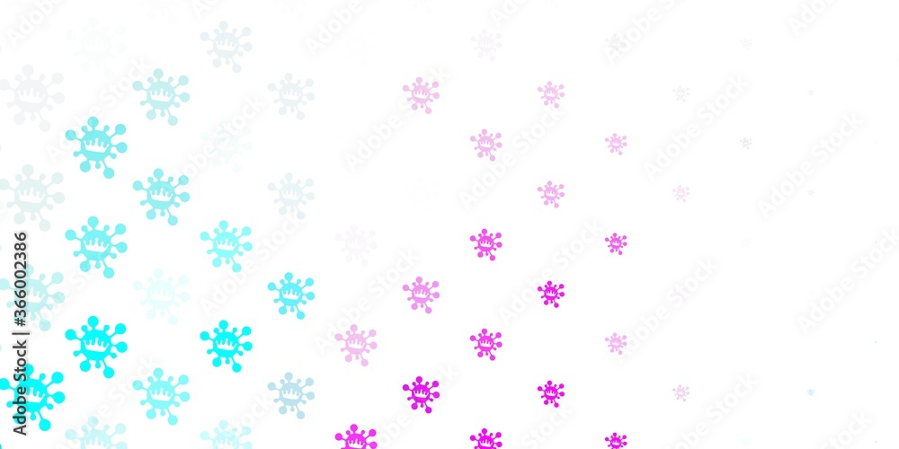 Light pink, blue vector backdrop with virus symbols. Light pink, blue vector backdrop with virus symbols.