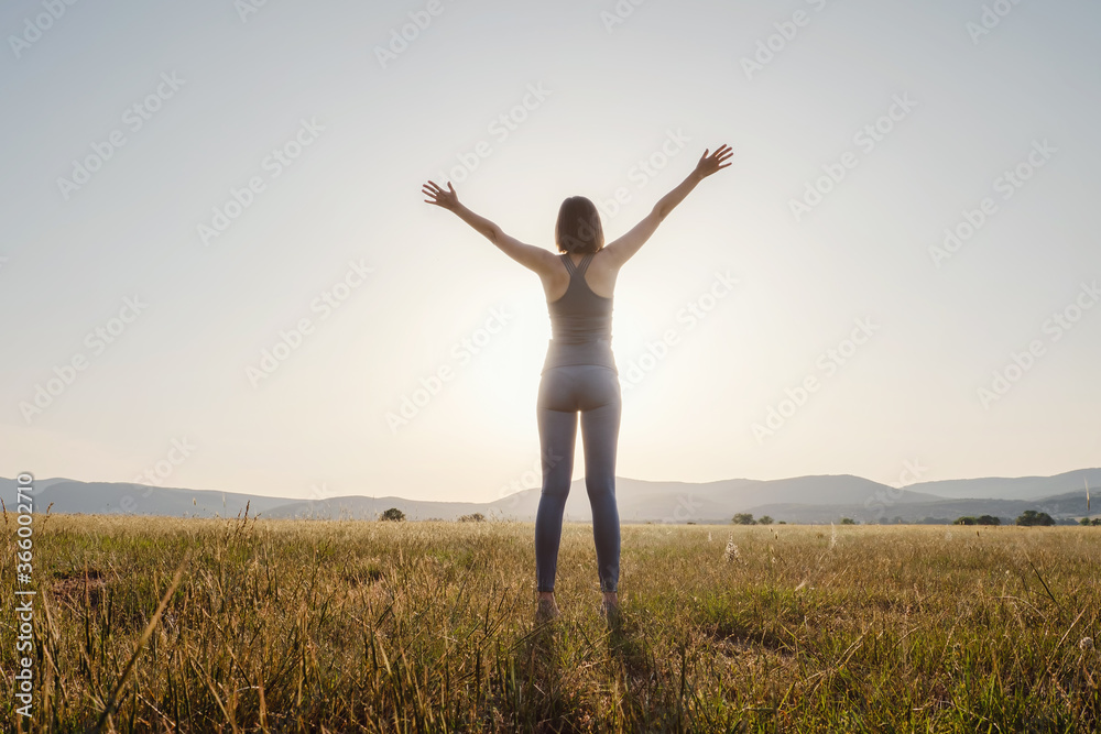 Victory. Feeling positive and full of joy. Victory. Feeling positive and full of joy.