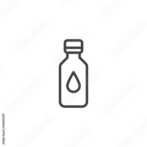 Water bottle line icon. linear style sign for mobile concept and web design. Bottle with water drop outline vector icon. Symbol, logo illustration. Vector graphics