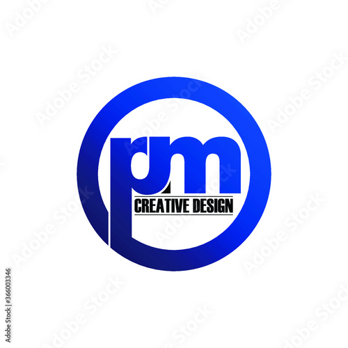 Letter PM monogram logo icon design vector