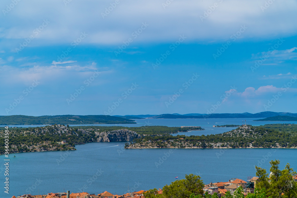 A view of Luka Bay in Sibenik, Croatia from Michael's Fortress