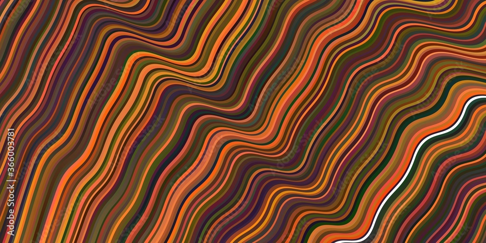Dark Green, Yellow vector background with bent lines. Dark Green, Yellow vector background with bent lines.