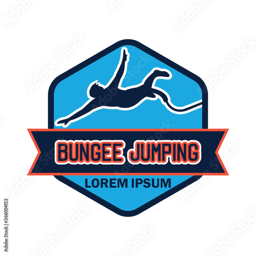 bungee jumping logo with text space for your slogan tag line, vector illustration