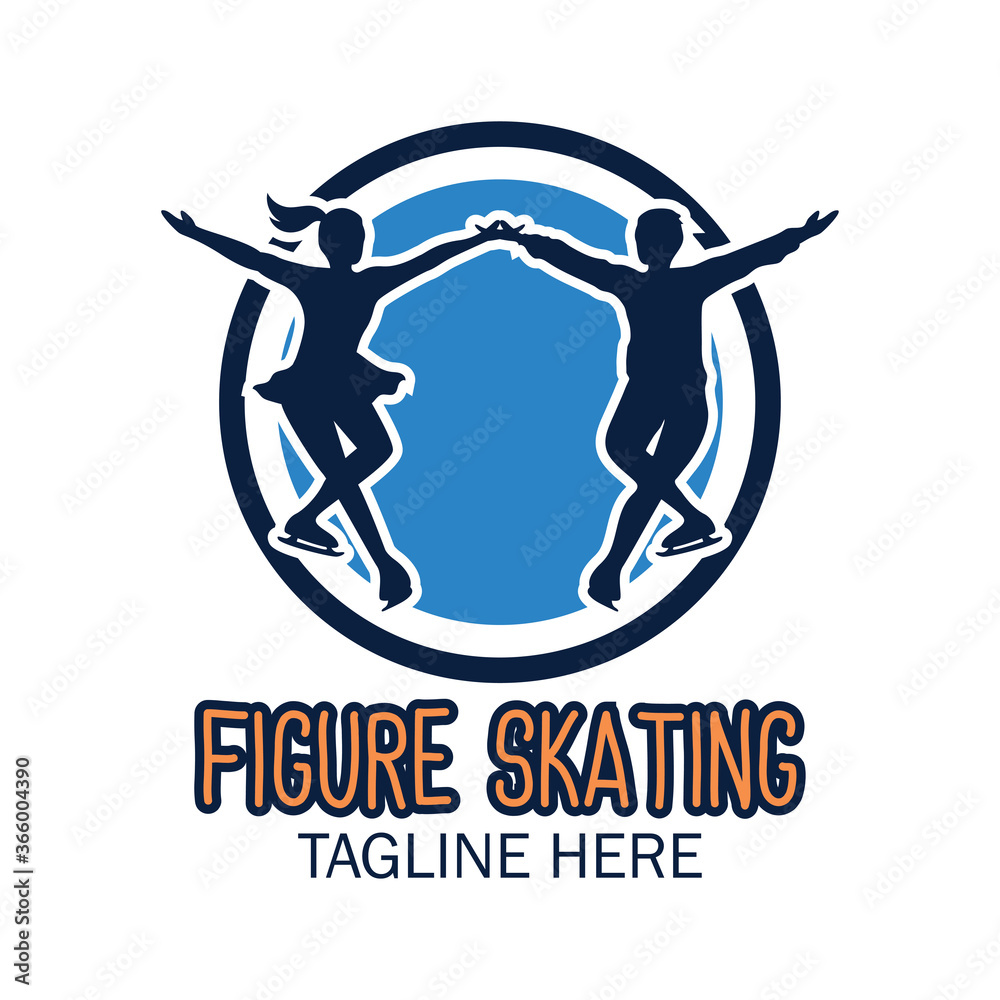 Obraz premium figure speed skating logo with text space for your slogan tag line, vector illustration