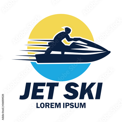 jet ski logo with text space for your slogan tag line, vector illustration