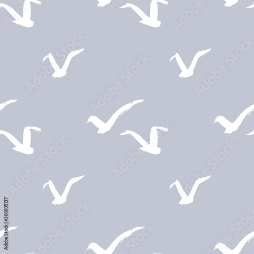 Seamless hand drawn pattern with birds.