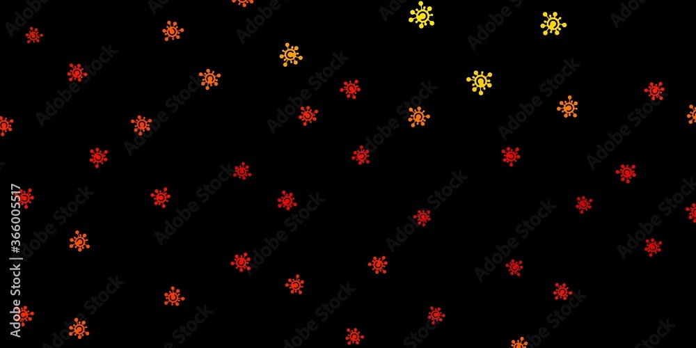Dark orange vector template with flu signs. Dark orange vector template with flu signs.