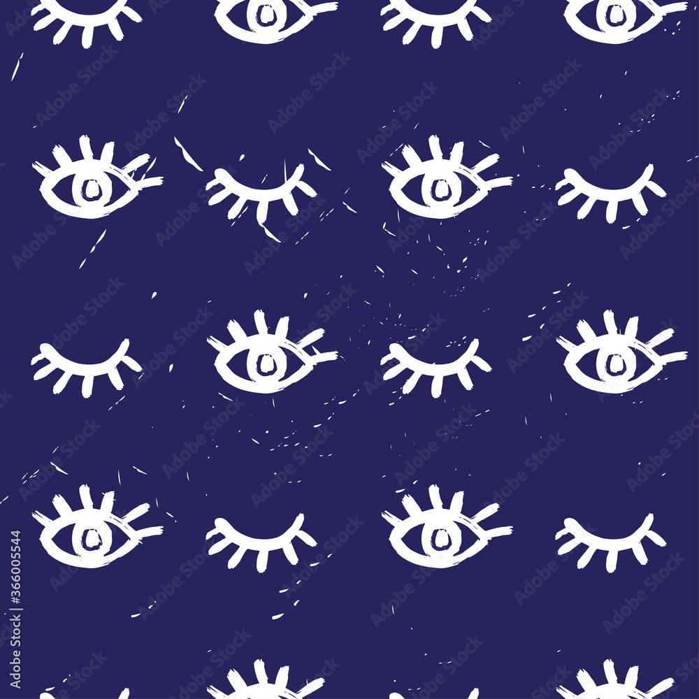 Seamless vector brush eye pattern. Seamless vector brush eye pattern.