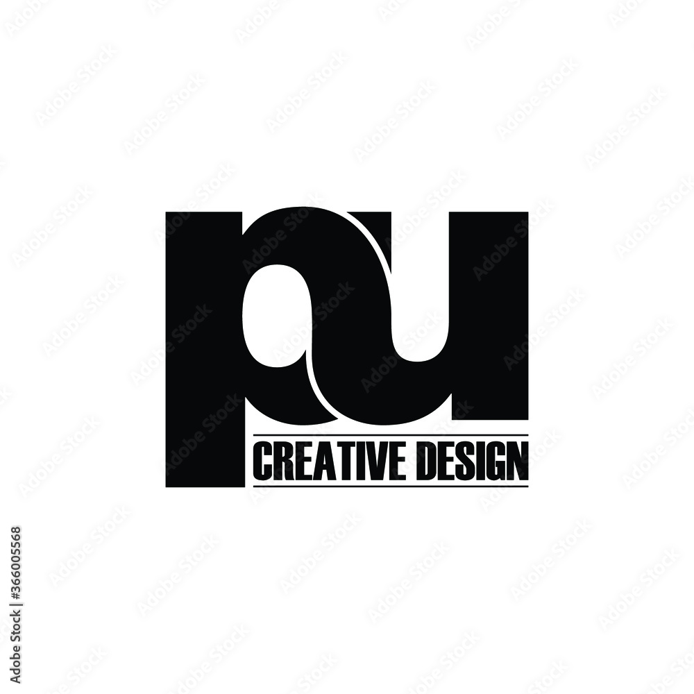 Letter PU simple logo icon design vector