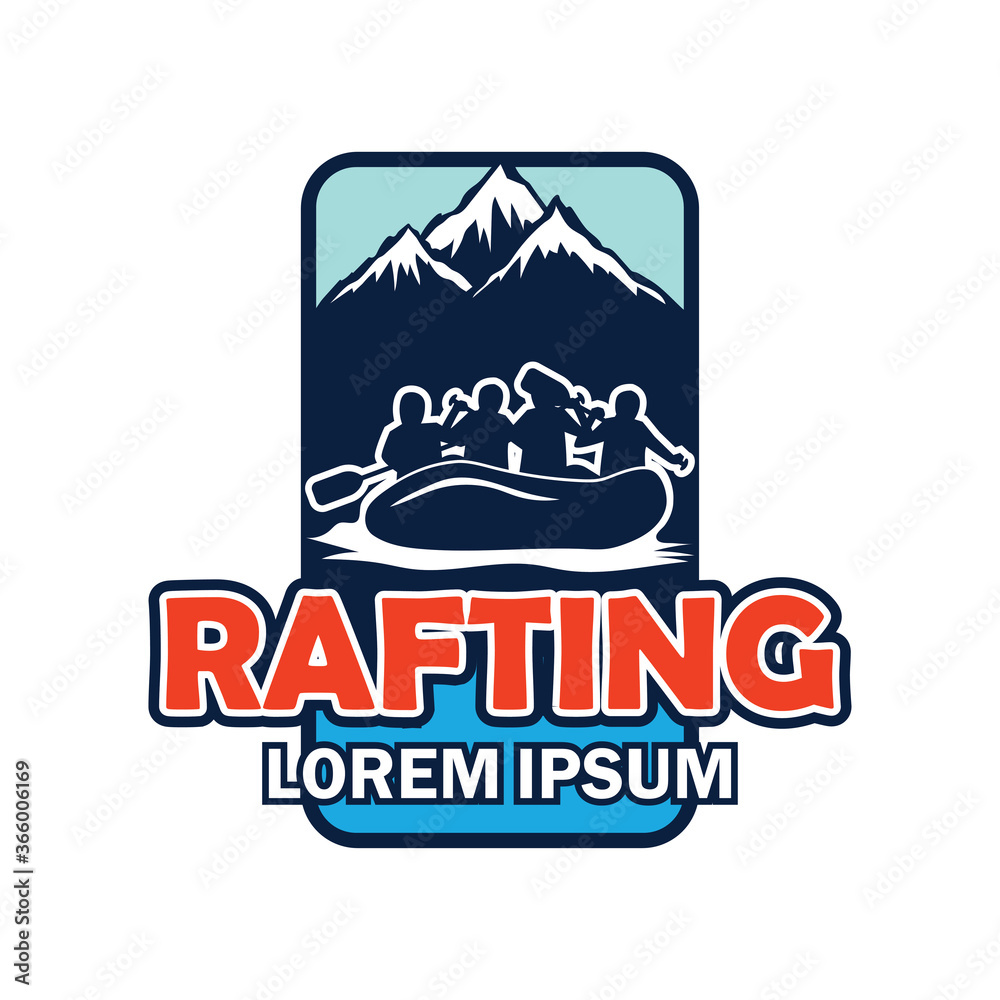 Fototapeta premium rafting logo with text space for your slogan tag line, vector illustration