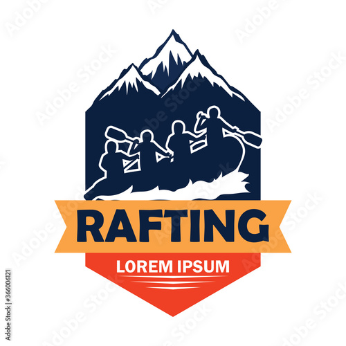 rafting logo with text space for your slogan tag line, vector illustration