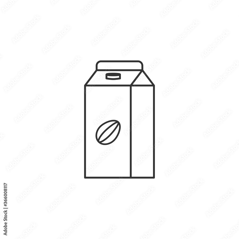 Almond milk box icon. Milk package symbol modern, simple, vector, icon for website design, mobile app, ui. Vector Illustration Almond milk box icon. Milk package symbol modern, simple, vector, icon for website design, mobile app, ui. Vector Illustration