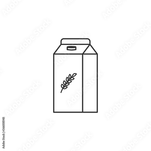 Oat milk box icon. Milk package symbol modern, simple, vector, icon for website design, mobile app, ui. Vector Illustration