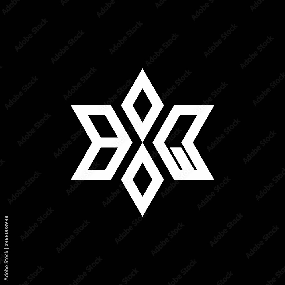 BQ monogram logo with star shape and luxury style BQ monogram logo with star shape and luxury style
