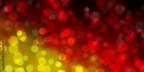Light Orange vector texture with disks. Colorful illustration with gradient dots in nature style. Pattern for wallpapers, curtains.