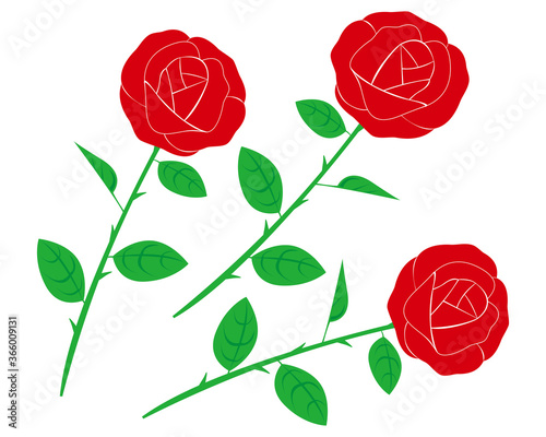 赤いバラの花のベクターイラスト