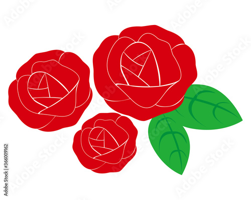 赤いバラの花のベクターイラスト