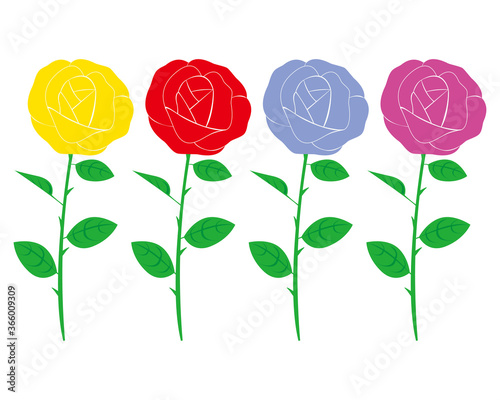 黄色い薔薇のベクターイラスト