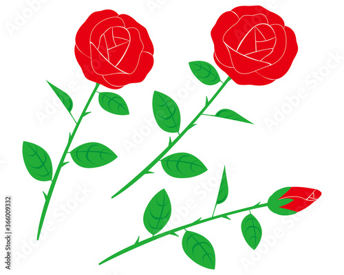 赤いバラの花のベクターイラスト