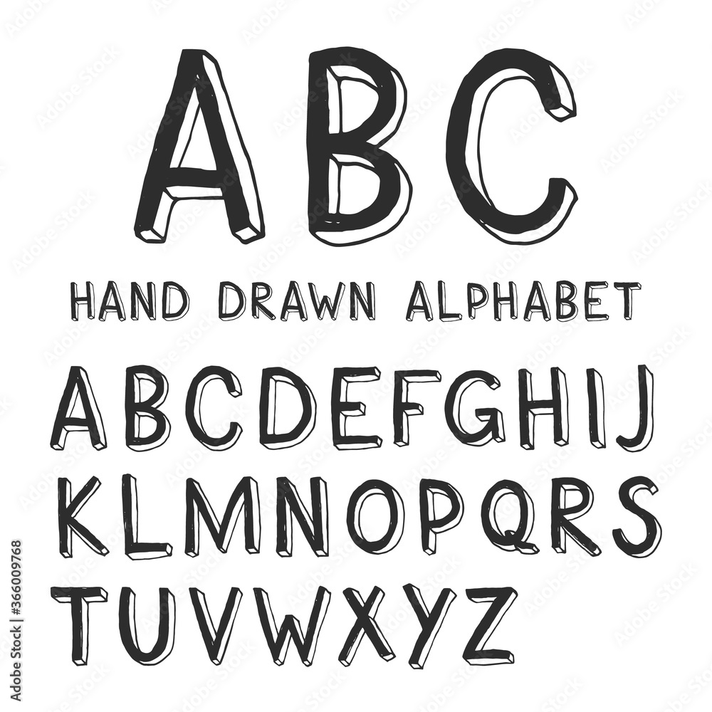 Doodle Latin alphabet