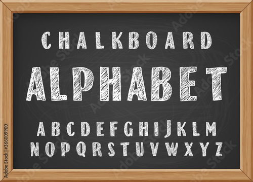 Hand drawn chalk alphabet