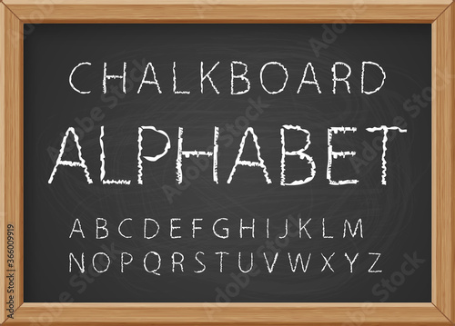 Hand drawn chalk alphabet