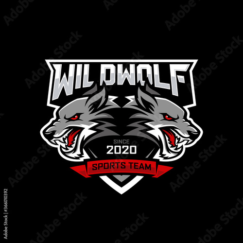 wolf vector mascot logo design with modern illustration concept style for badge, emblem and tshirt printing. angry wolf illustration for sport and esport team.