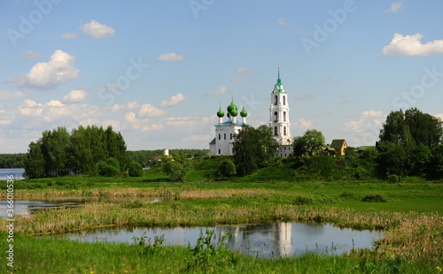 Beautiful russian church in Yaroslavskaya oblast, Russia