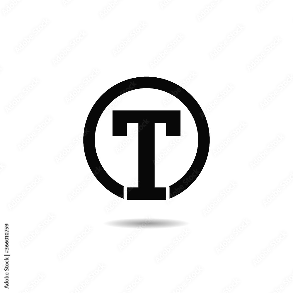 Initial T Letter Logo with shadow Initial T Letter Logo with shadow