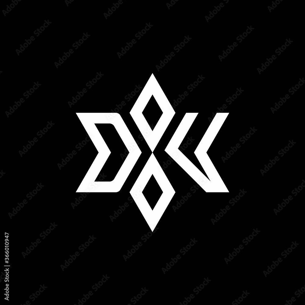 DV monogram logo with star shape and luxury style DV monogram logo with star shape and luxury style