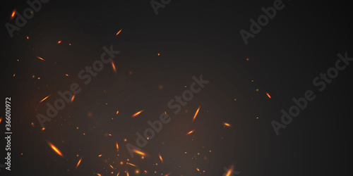 Burning red hot sparks realistic fire flames abstract background