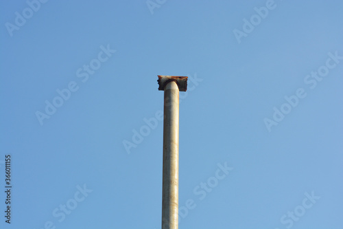 septic tank air duct pole and blue sky