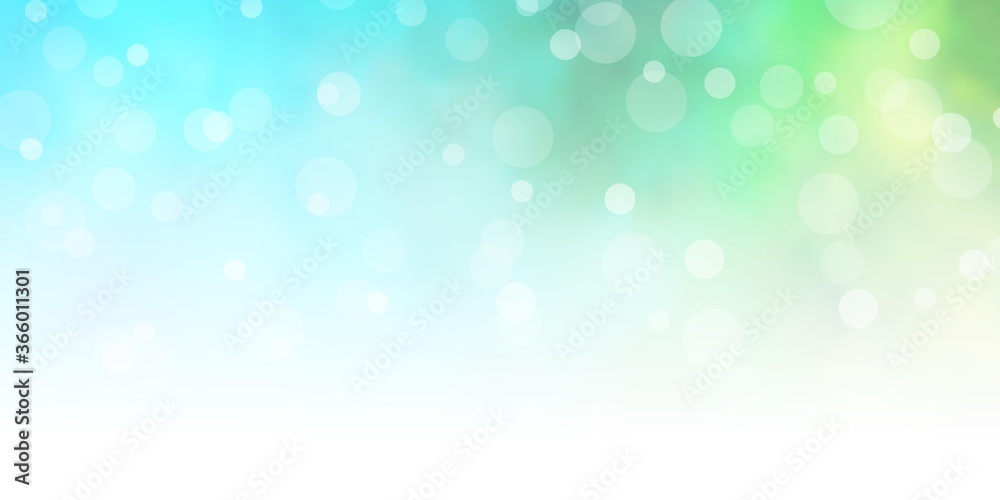 Light Blue, Green vector template with circles. Abstract illustration with colorful spots in nature style. Pattern for wallpapers, curtains. Light Blue, Green vector template with circles. Abstract illustration with colorful spots in nature style. Pattern for wallpapers, curtains.