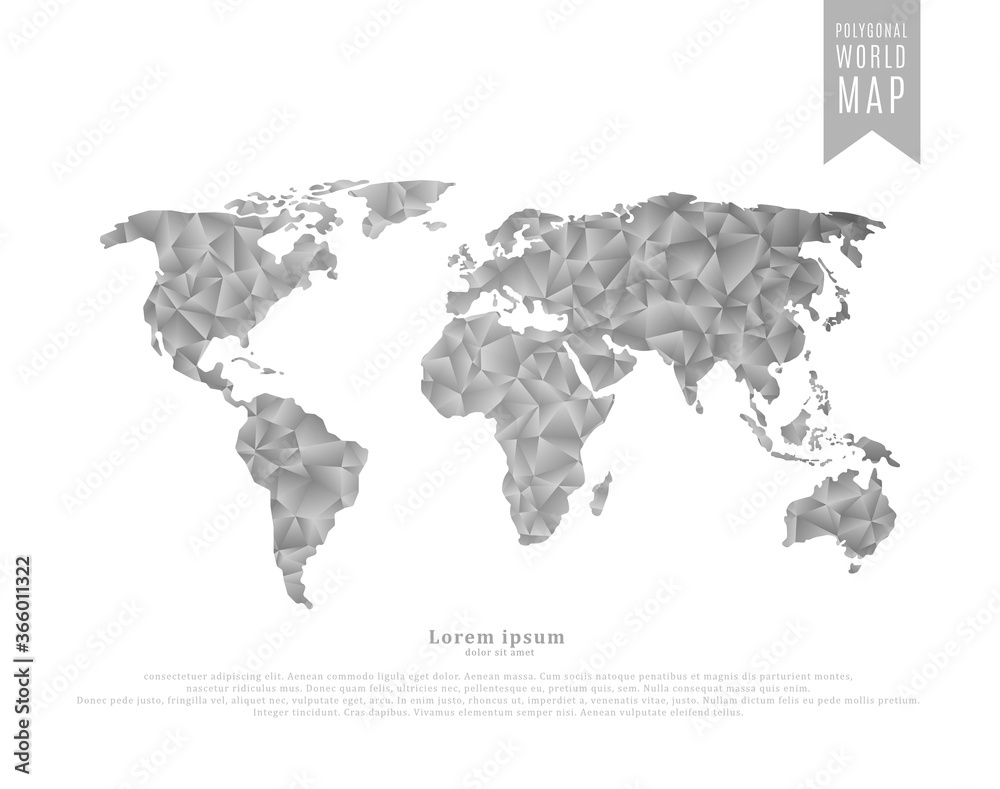 Naklejka premium Polygonal world map