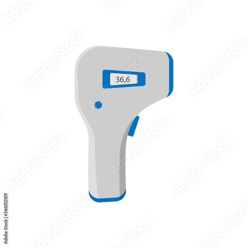 Electronic thermometer flat icon isolated on white background. Vector illustration.