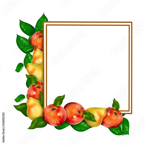 frame with fruits