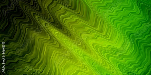 Light Green, Yellow vector backdrop with bent lines. Colorful illustration, which consists of curves. Pattern for booklets, leaflets.