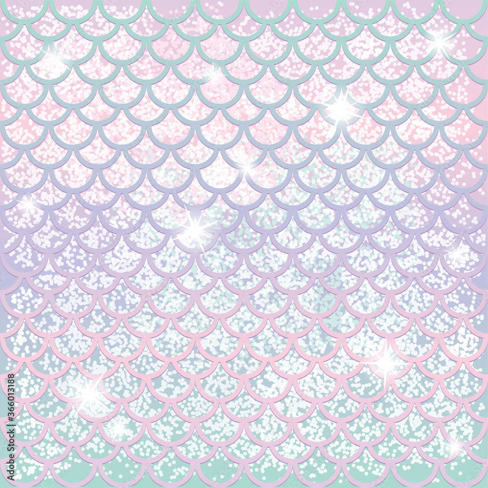Mermaid background. Glitter background with a pattern of fish scales. Vector 10 EPS.
