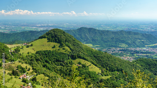 Mountain landscape at Valcava pass, in Lecco province photo