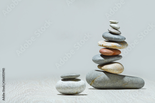 Wall Mural zen stones isolated over grey