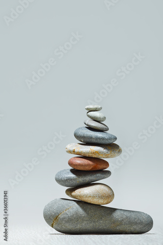 zen stones isolated over grey 