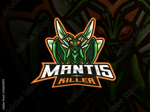 Mantis mascot sport logo design