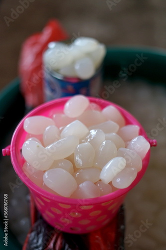 Sugar Palm Fruit or Kolang-kaling for sale at Vegetable Market in Indonesia