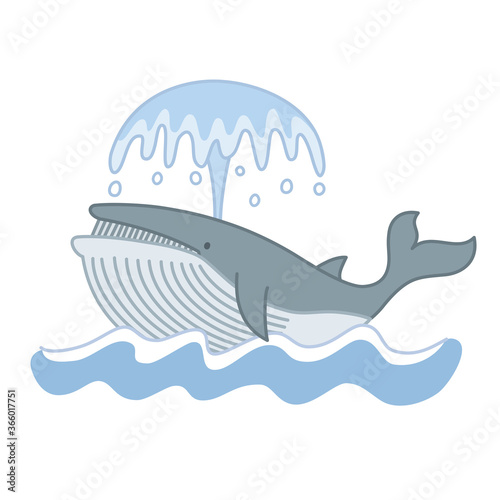 潮を吹くクジラ