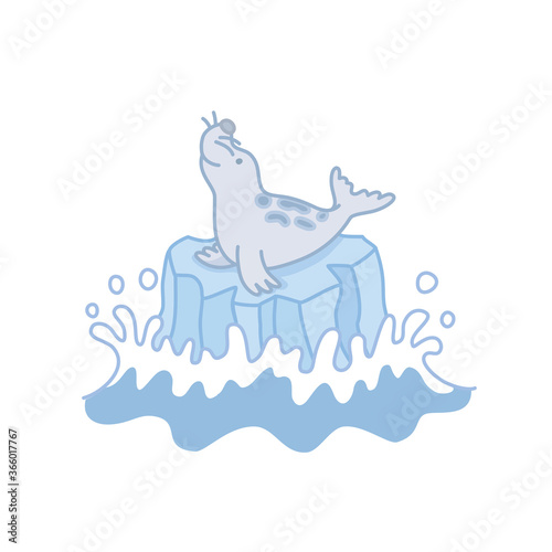 流氷とアザラシ